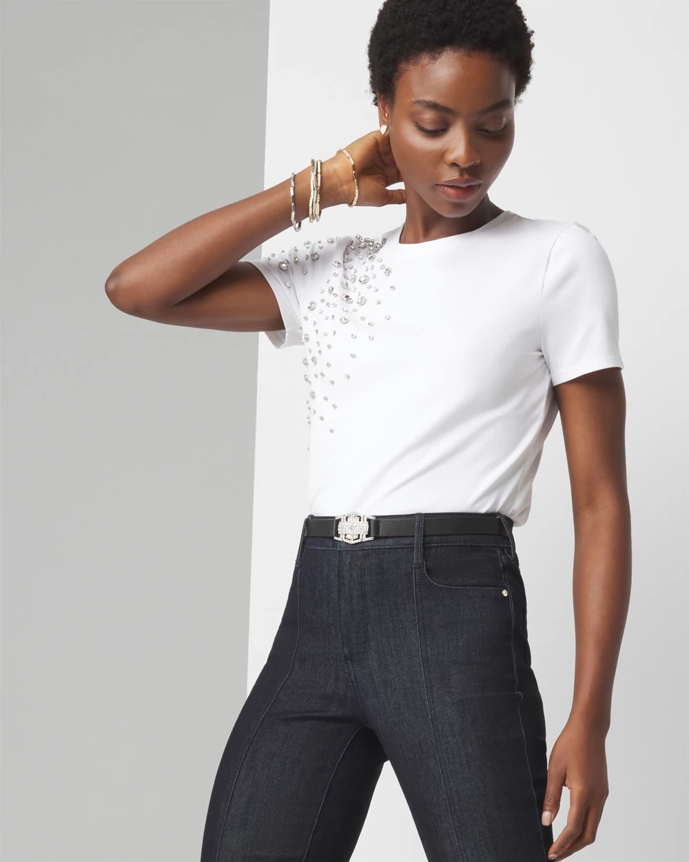 Embellished Crewneck Tee | White House Black Market Embellished Crewneck Tee | White House Black Market